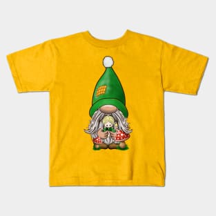 Dwarf Gnome and Tiny Elf Fairy Fantasy Cartoon Characters Kids T-Shirt